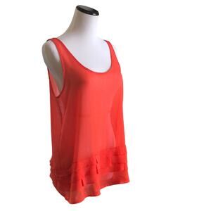Old Navy Orange Sheer Top, Size S